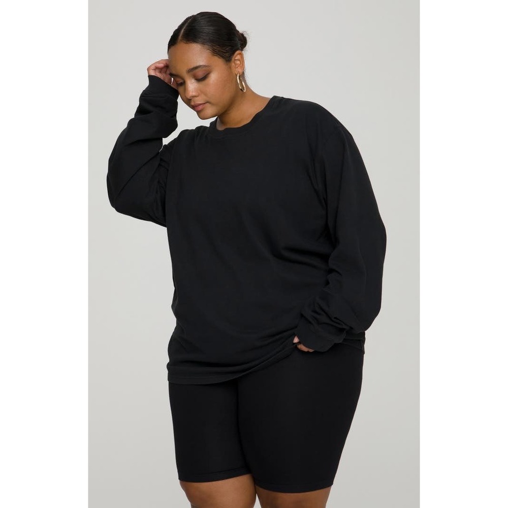 Good American Long Sleeve Crewneck T-Shirt Black Size 5/6 (2XL/3XL)‎ Normcore